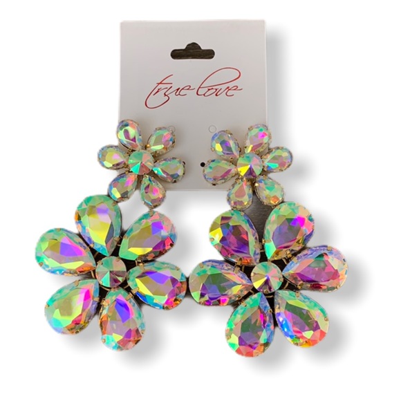 GEM Statement Flower Earrings - Picture 1 of 4
